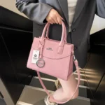 Premium Textured Handbag With Crossbody Strap - Image 4