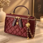 Quilted Denim Vanity Crossbody Bag - Image 3