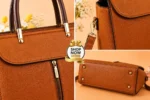 Top Handle Satchel Bag With Front Zipper Accent - Image 9