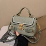 Embroidered Flap Satchel Crossbody Bag - Image 3