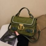 Embroidered Flap Satchel Crossbody Bag - Image 2