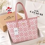 Signature Monogram Tote Bag with Leather Shoulder Straps