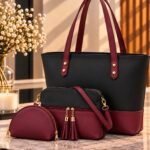 3 Piece Leather Tote Set With Crossbody Bag & Coin Pouch