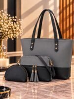 3 Piece Leather Tote Set With Crossbody Bag & Coin Pouch - Image 2