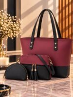 3 Piece Leather Tote Set With Crossbody Bag & Coin Pouch - Image 3