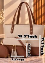 3 Piece Leather Tote Set With Crossbody Bag & Coin Pouch - Image 4