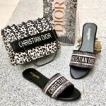 Leopard Print Flap Shoulder Bag & Matching Slide Sandals Set